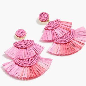 Jcrew Factory - Beaded Earrings (Fan Statement) Pink Color